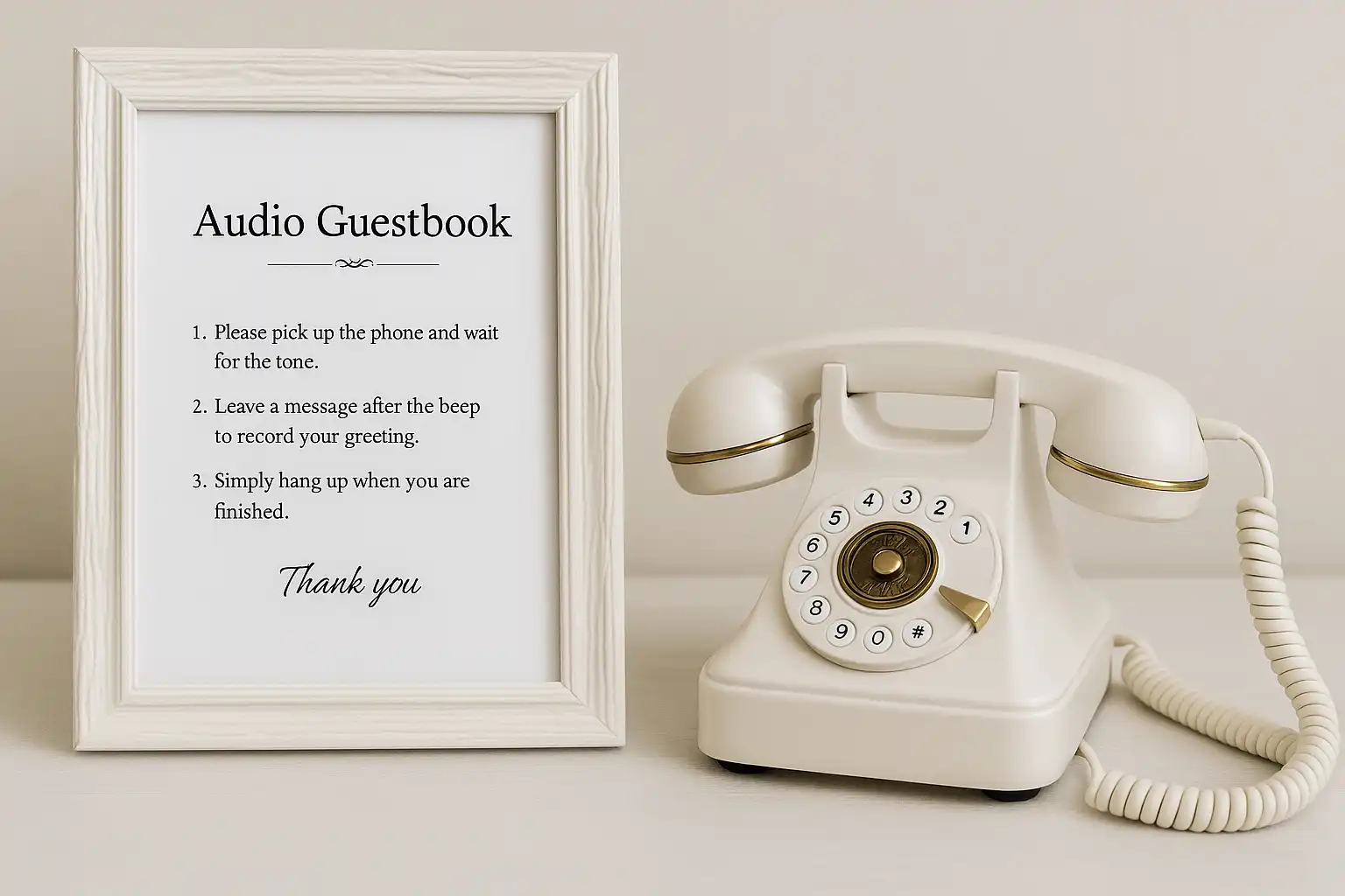 Audio-Gästebuch im Vintage Telefon-Design auf einer Hochzeit